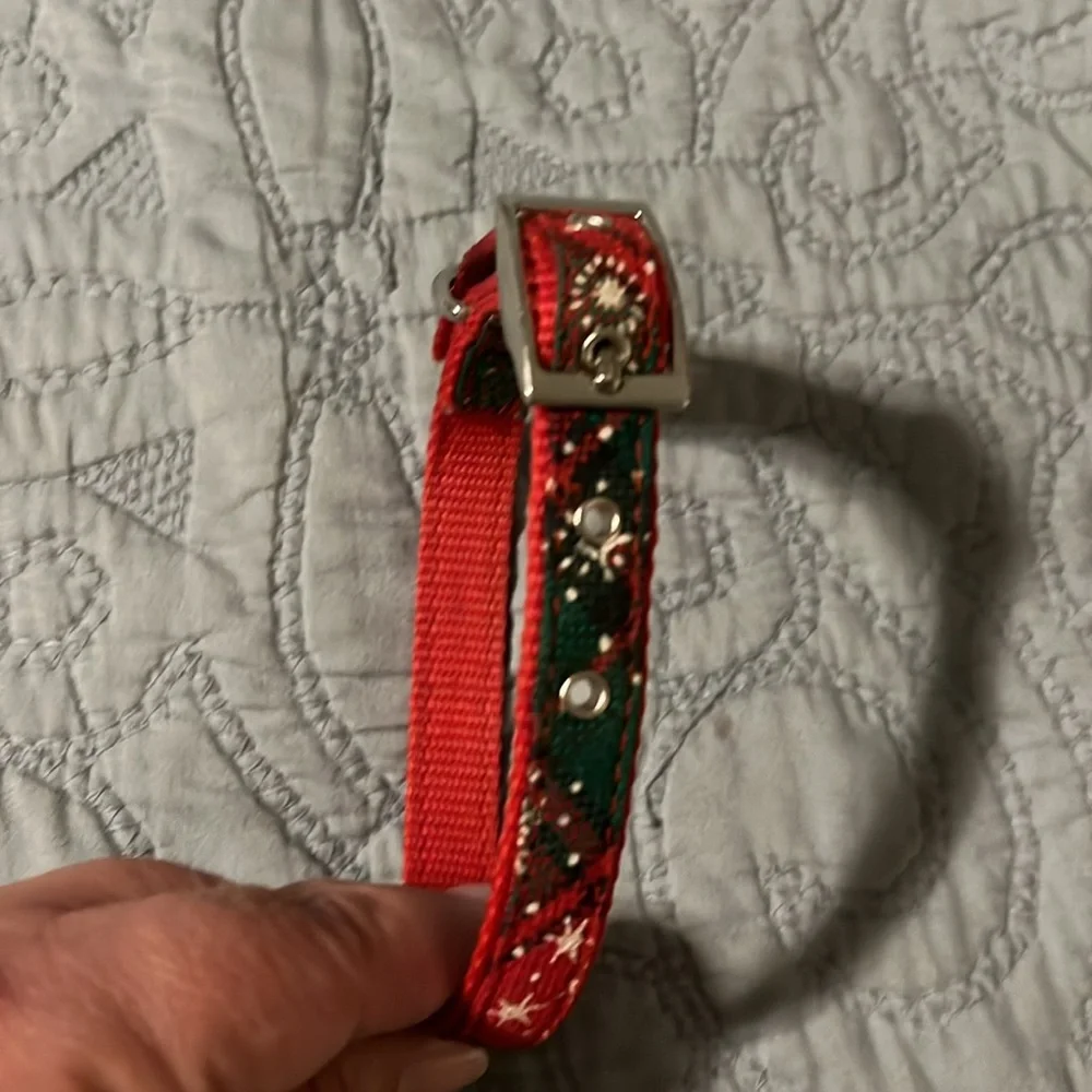 Christmas Themed Red and Green Small Dog Collar with Buckle NWOT